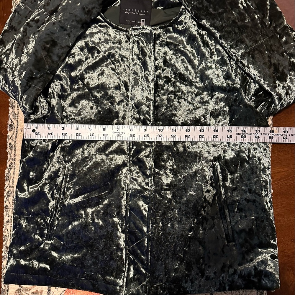 Sanctuary Velvet Feel Olive Green Women's Jacket. Heartbreaker. Small NWT - Picture 10 of 12